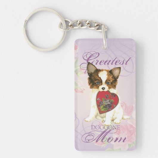 Papillon Heart mama Sleutelhanger (Voorkant)