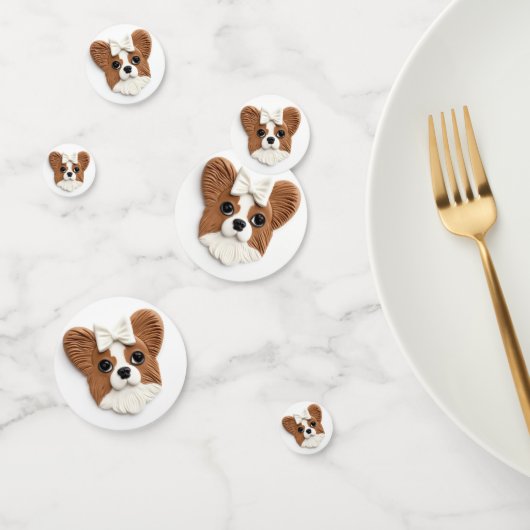 Papillon Hond 3D Geïnspireerd Confetti (Groep)