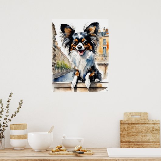 Papillon - Hond Art Print (Keuken)