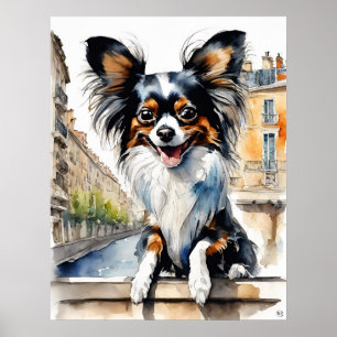Papillon - Hond Art Print