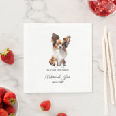 Papillon Hond bruiloft servetten met foto (Insitu)
