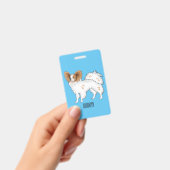 Papillon hond cartoon illustratie badge (Handheld)