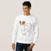 Papillon hond cartoon illustratie trui (Voorkant volledig)