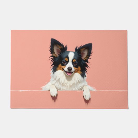 Papillon Hond Deurmat Kunst (Voorkant)