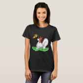 Papillon hond en vlinder t-shirt (Voorkant volledig)