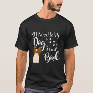 Papillon hond geschenken boek lezer liefde alles w t-shirt