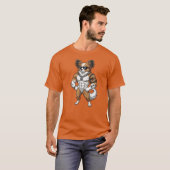 Papillon hond, gespierd, getatoeëerd, bodybuilder  t-shirt (Voorkant volledig)