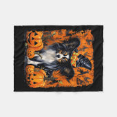 Papillon hond Halloween Fleece Deken (Voorkant (Horizontaal))