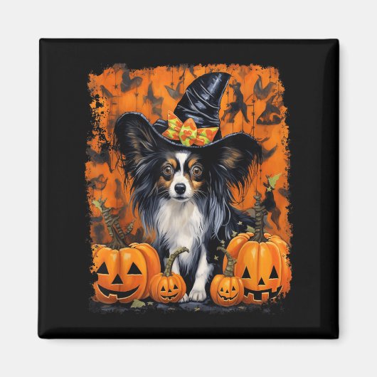 Papillon hond Halloween Magneet (Voorkant)
