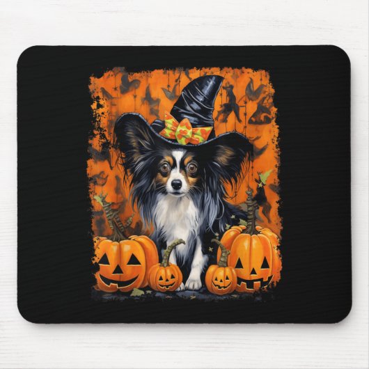 Papillon hond Halloween Muismat (Voorkant)