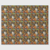 Papillon hond Herfst Oogst Dankdag Cadeaupapier (Vlak)