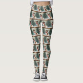 Papillon-hond in de sneeuw met Kerstmis  Leggings (Voorkant)