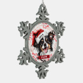 Papillon-hond in kerstmuts Kerstbal ornament (Links)