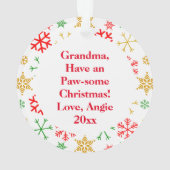 Papillon Hond in Santa Hat Kerstmis Gepersonalisee Ornament (achterkant)