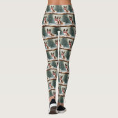 Papillon Hond in Sneeuw Kerstmis Leggings (Achterkant)