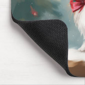 Papillon Hond in Sneeuw Kerstmis Muismat (Hoek)