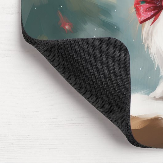 Papillon Hond in Sneeuw Kerstmis Muismat (Hoek)