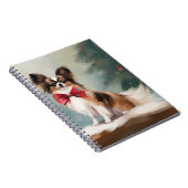 Papillon Hond in Sneeuw Kerstmis Notitieboek (Rechterzijde)