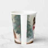 Papillon Hond in Sneeuw Kerstmis Papieren Bekers (Links)