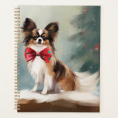 Papillon Hond in Sneeuw Kerstmis Planner (Voorkant)