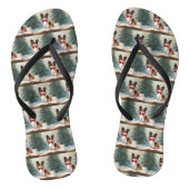 Papillon Hond in Sneeuw Kerstmis Teenslippers (Voetbed)