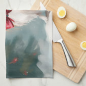 Papillon Hond in Sneeuw Kerstmis Theedoek (Quarter Fold)