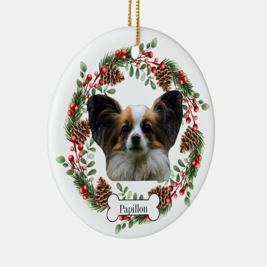 Papillon hond keramisch ornament (Rechts)