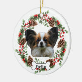Papillon hond keramisch ornament (Links)