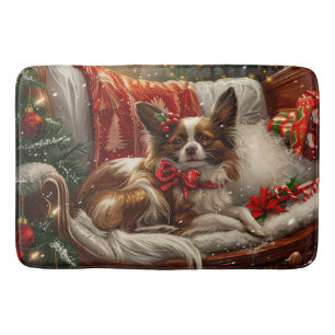 Papillon Hond Kerst Festief Badmat