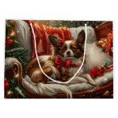 Papillon Hond Kerst Festief Groot Cadeauzakje (Achterkant)