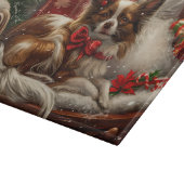 Papillon Hond Kerst Festiviteit Snijplank (Hoek)