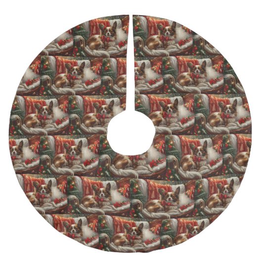 Papillon Hond Kerstfeest Kerstboom Rok (Voorkant)