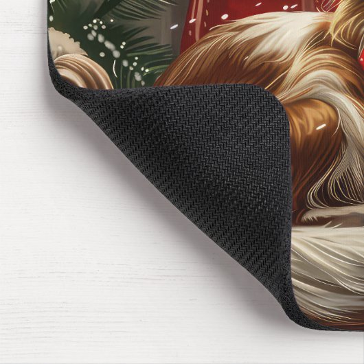 Papillon Hond Kerstfeest Muismat (Hoek)