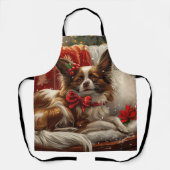 Papillon Hond Kerstfeest Schort (Voorkant)