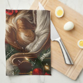 Papillon Hond Kerstfeest Theedoek (Quarter Fold)