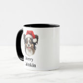Papillon hond kerstmuts Kerstmis Mok (Voorkant links)