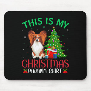 Papillon-hond lelijke kerstfeest Dit is mijn kerst Muismat