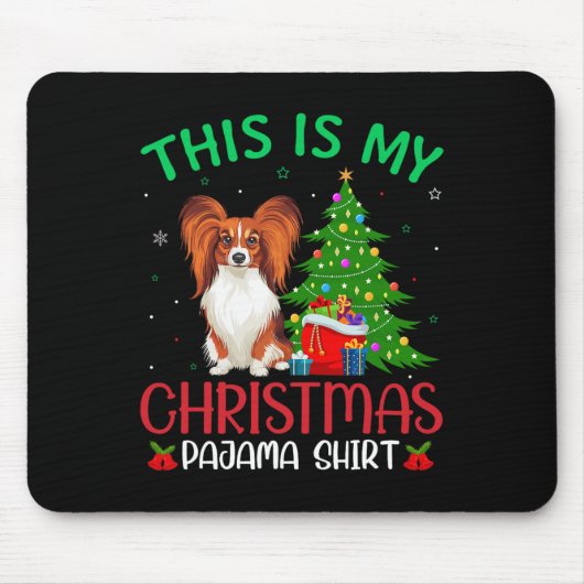 Papillon-hond lelijke kerstfeest Dit is mijn kerst Muismat (Voorkant)