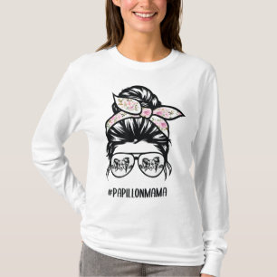 papillon hond maffie bun haar bril papillon m t-shirt
