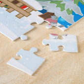 Papillon-hond met kerstcadeaus legpuzzel (Zijkant)