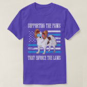 Papillon hond met koele US vlag bril ondersteunend T-shirt (Design voorkant)