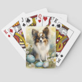 Papillon Hond met Paaseieren Vakantie Pokerkaarten (Achterkant)
