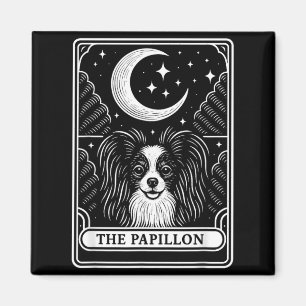 Papillon Hond Moeder Tarotkaart Vintage Halve Maan Magneet