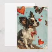Papillon hond Oude Valentijnsdag Feestdagenkaart (Voorkant / Achterkant)