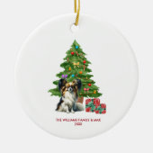 Papillon Hond Persoonlijke Kerstmis Keramisch Ornament (Voorkant)