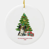 Papillon Hond Persoonlijke Kerstmis Keramisch Ornament (Achterkant)