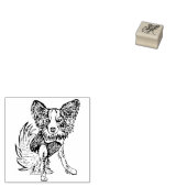 Papillon Hond Rubber Stamp Macy1 Rubberstempel (Gestempeld)