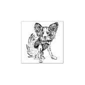 Papillon Hond Rubber Stamp Macy1 Rubberstempel (Afrduk)