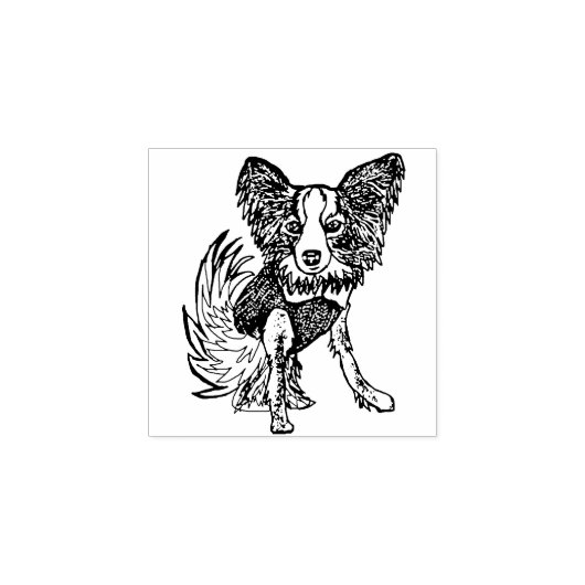 Papillon Hond Rubber Stamp Macy1 Rubberstempel (Afrduk)