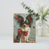 Papillon hond Valentijnsdag Briefkaart (Staand voorkant)